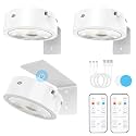 3 Pack Picture Lights for Wall, Rechargeable Battery Operated wall lights, Picture Frame lights with 3 Lighting Modes, Wireless Magnetic Painting Light with Remote Control Timer (White, 3 Pack)