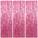 3 Pack Pink Backdrop Birthday Party Decorations Tinsel Foil Fringe Curtains Backdrop Streamer Bachelorette Christmas Graduation Wedding Princess Pink Theme Party Decorations