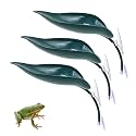 3 Pack Plastic Leaf Decorations with Suction Cups, Frog Habitat Platform, Reptile Decorations for Terrarium, Tank Terrarium Accessories for African Dwarf, Toad