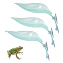 3 Pack Plastic Leaf Decorations with Suction Cups, Frog Habitat Platform, Reptile Decorations for Terrarium, Tank Terrarium Accessories for African Dwarf, Toad