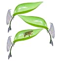 3 Pack Plastic Leaf Decorations with Suction Cups, Frog Habitat Platform, Reptile Decorations for Terrarium, Tank Terrarium Accessories for African Dwarf, Toad