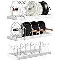 3 Pack Pots and Pans Organizer Rack, Expandable 12"-22" Pot Lid Rack