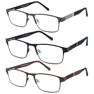3-Pack Reading Glasses for Men Blue Light
