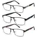 3-Pack Reading Glasses for Men Blue Light