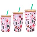 3 Pack Reusable Insulator Neoprene Sleeve for Iced Coffee &amp; Cold Soda