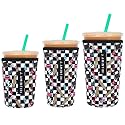 3 Pack Reusable Insulator Neoprene Sleeve for Iced Coffee &amp; Cold Soda