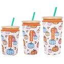 3 Pack Reusable Insulator Neoprene Sleeve for Iced Coffee &amp; Cold Soda