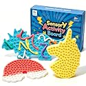 3 Pack Sensory Activity Board Fidget Toys for Kids, Calm‑Down Travel Fidget Board for Airplane & Classroom, Great Student Prize & Stuffer Gift for Stress‑Anxiety, Autistic & ADHD