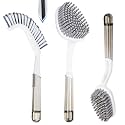 3 Pack Shower Brush for Cleaning, Heavy-Duty Scrub Brush Set for Bathroom