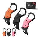 3 Pack Small Pocket Knife Gifts for Men &amp; Women, Cool Folding Knife Box Cutter, Mini EDC Knives for Everyday Carry(Black、Pink &amp; Orange)