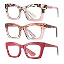 3 pack style Spring hinge Readers Blue Light Blocking Computer Square Reading Glasses for Women Men
