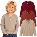 3 Pack Toddler Boy Long Sleeve Henley Tops 18M-5T