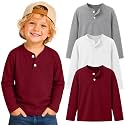3 Pack Toddler Boy Long Sleeve Henley Tops 18M-5T