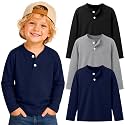 3 Pack Toddler Boy Long Sleeve Henley Tops 18M-5T