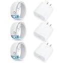 [3 Pack] USB C Charger Block, Fast Charging 20W USB-C Power Adapter Fit for Phone 17/16/15/17 Pro/Pro Max/Plus,i Pad, AirPods，Apple Watch and More，10FT Type C Cords