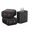 3-Pack USB C Charger Block, 40W 4-Port Type C Fast Charging Block Dual USBC Power Adapter Multiport Wall Plug Multiple USB Charger Block Cube for iPhone 16 15 14 13 12 11 Pro Max Plus XS XR,Samsung