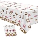 Western Cowgirl Party Decorations Tablecloth, Pink, 3 Pack
