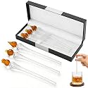 3 Pack Whiskey Droppers, Precision Glass Pipettes Set (Waterdrop, Double-Spherical, Glass-Shaped), 5-Inch Compact for Whiskey Bourbon Gin, Elegant Gift for Whiskey Lovers