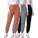3 Pack Women's Fleece Joggers Sweatpants Lounge Pants Sweats Casual Pockets