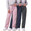3 Pack Women's Fleece Sweatpants Open Bottom Lounge Sweats Workout Pockets