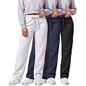 3 Pack Women's Fleece Sweatpants Open Bottom Lounge Sweats Workout Pockets