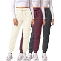 3 Pack Women's Fleece Joggers Sweatpants Lounge Pants Sweats Casual Pockets