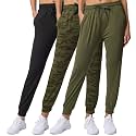 3 Pack Women's Joggers Sweatpants Lounge Pants Yoga Workout Pajama Pockets