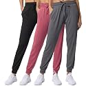 3 Pack Women's Joggers Sweatpants Lounge Pants Yoga Workout Pajama Pockets
