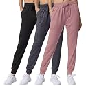3 Pack Women's Joggers Sweatpants Lounge Pants Yoga Workout Pajama Pockets