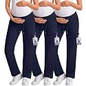 3 Pack Women's Maternity Scrub Cargo Pants