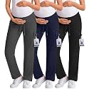 3 Pack Women's Maternity Scrub Cargo Pants