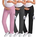 3 Pack Women's Maternity Scrub Cargo Pants