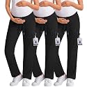 3 Pack Women's Maternity Scrub Cargo Pants