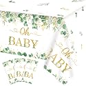 Oigco 3 Packs Sage Green Tablecloth - Eucalyptus Leaf Table Sage Green Decorations 54 x 108 Inch