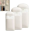 3 Packs Space Saving Garment Bag with Self Compression Zipper