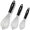 3 Packs Stainless Steel Whisk Set - Balloon Whisk, Anaeat Thick Stainless Steel Wire ＆ Strong Handles, Egg Beater for Cooking, Blending, Whisking, Beating and Stirring (9"+11"+12")