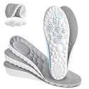 3 Pairs 0.6 in/1 in/1.4 in 4D Cloud Height Increase Insoles, Gray, US 7-9