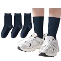 3 Pairs Boys Dress Socks Kids Girls Black Crew Uniform Sock for Toddler
