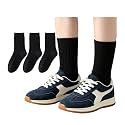 3 Pairs Boys Dress Socks Kids Girls Black Crew Uniform Sock for Toddler