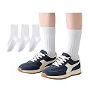 3 Pairs Boys Dress Socks Kids Girls Black Crew Uniform Sock for Toddler