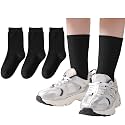 3 Pairs Boys Dress Socks Kids Girls Black Crew Uniform Sock for Toddler