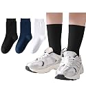 3 Pairs Boys Dress Socks Kids Girls Black Crew Uniform Sock for Toddler