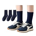 3 Pairs Boys Dress Socks Kids Girls Black Crew Uniform Sock for Toddler