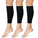 Sintege 3 Pairs Calf Compression Sleeves Women Men, L, Black