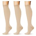 (3 pairs) Compression Socks 20-30 mmHg Long Knee High Socks for Women Men Support Athletic Travel Daily Wear
