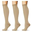 (3 pairs) Compression Socks 20-30 mmHg Long Knee High Socks for Women Men Support Athletic Travel Daily Wear