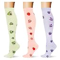 (3 pairs) Compression Socks 20-30 mmHg Long Knee High Socks for Women Men Support Athletic Travel Daily Wear