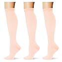 (3 pairs) Compression Socks 20-30 mmHg Long Knee High Socks for Women Men Support Athletic Travel Daily Wear
