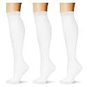(3 pairs) Compression Socks 20-30 mmHg Long Knee High Socks for Women Men Support Athletic Travel Daily Wear