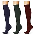 (3 pairs) Compression Socks 20-30 mmHg Long Knee High Socks for Women Men Support Athletic Travel Daily Wear